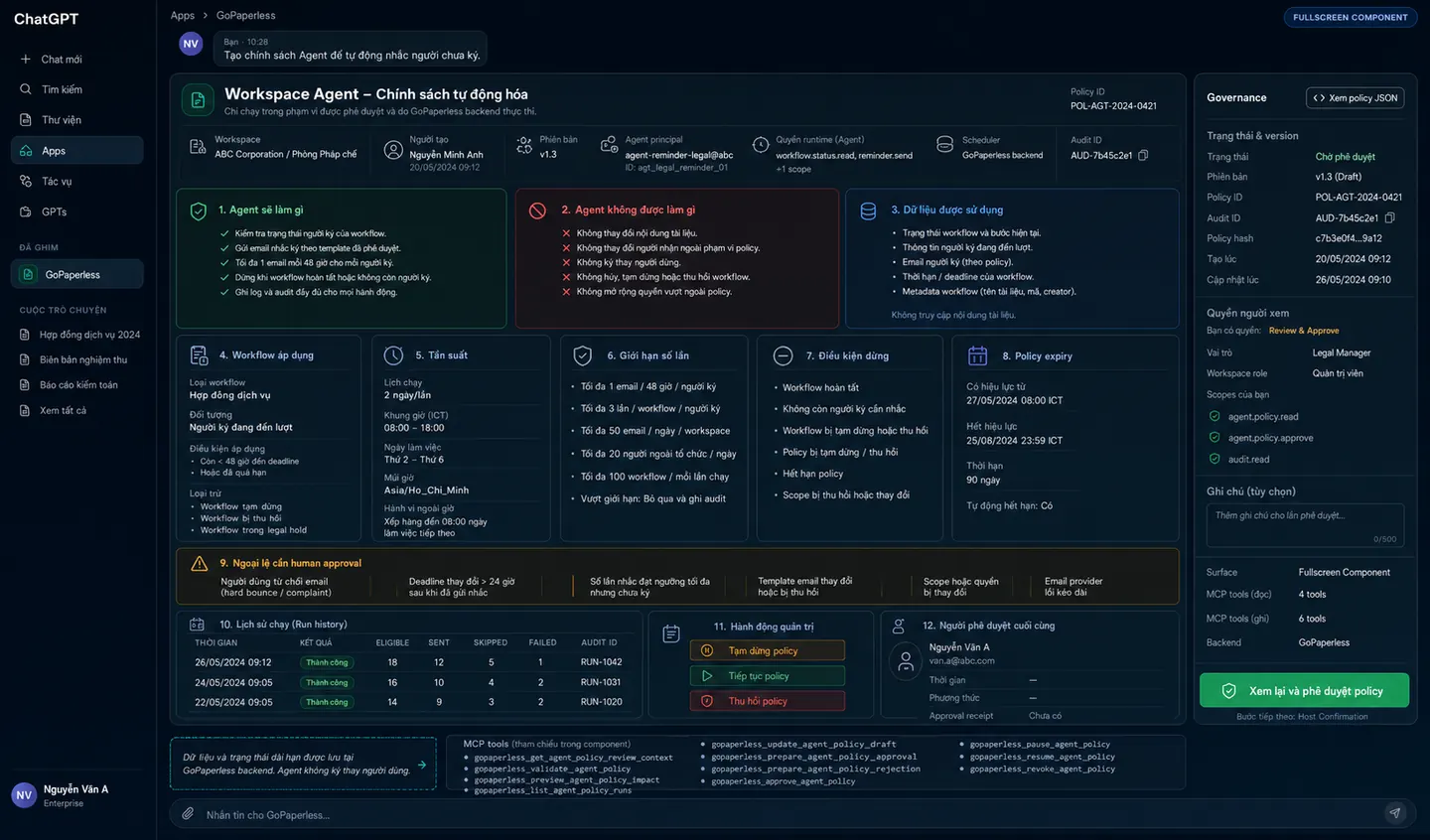 Workspace Agent Policy