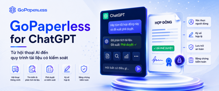 GoPaperless for ChatGPT Tài liệu, phê duyệt, ký số có kiểm soát